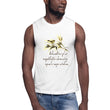 Sage Wisdom Haiku With Sparrow on Men's Muscle Shirt