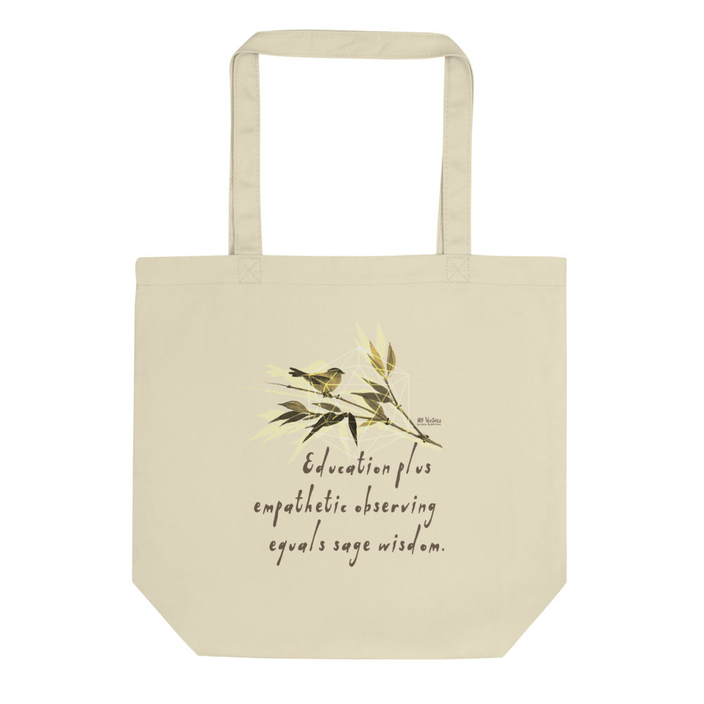 Sage Wisdom Haiku With Sparrow on Eco Tote Bag