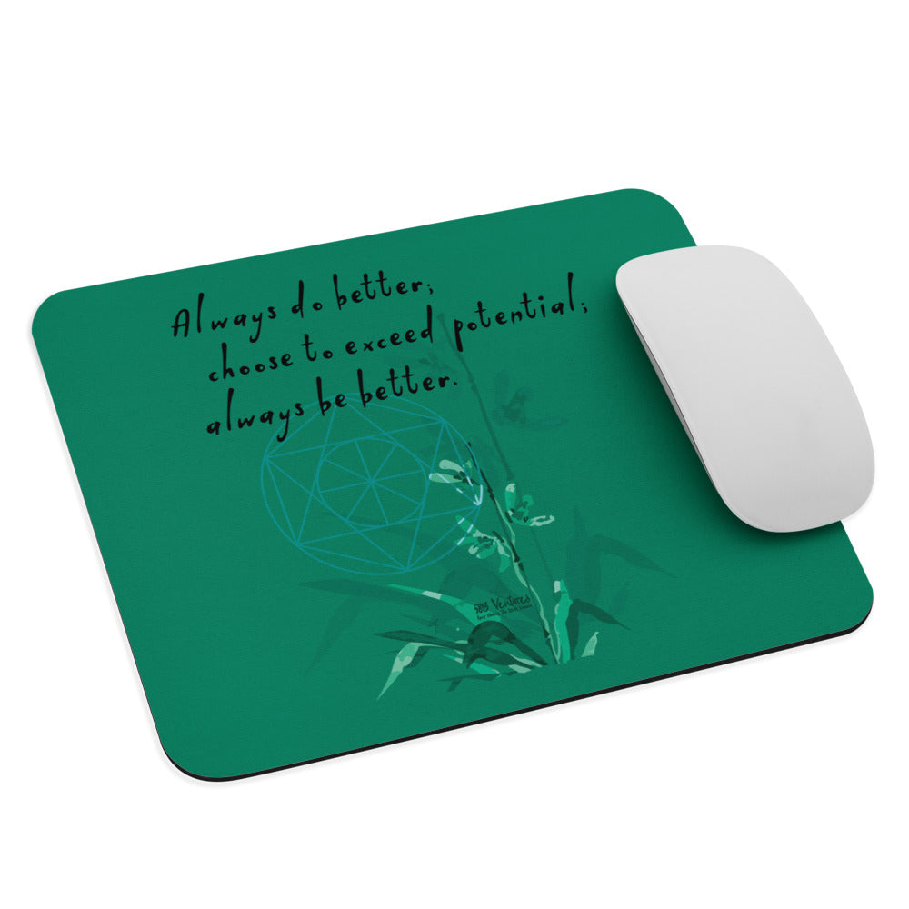 Always Better Haiku With Lilies on Mouse Pad