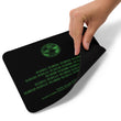 Binary Instructions To Keep Moving The World Forward With Vitruvian Earth In Green on Mouse Pad