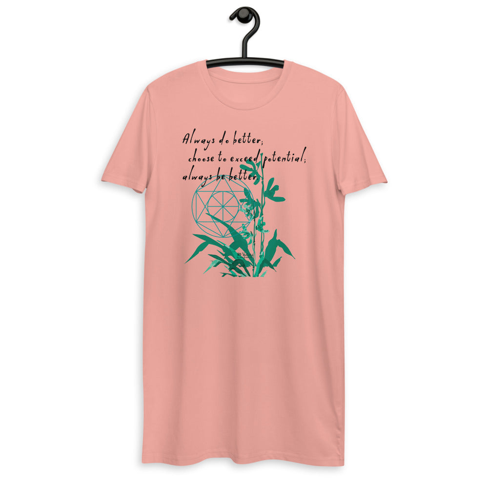 Always Better Haiku With Lilies on Women's Organic Cotton T-Shirt Dress