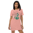 Always Better Haiku With Lilies on Women's Organic Cotton T-Shirt Dress