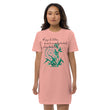 Always Better Haiku With Lilies on Women's Organic Cotton T-Shirt Dress