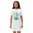 Always Better Haiku With Lilies on Women's Organic Cotton T-Shirt Dress