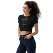 Walk With A Purpose Haiku With Dragonfly on Women's Organic Crop Top