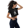 Lead By Example Haiku With Mountain Shrines on Women's Organic Crop Top