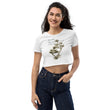 Matsuo Basho Haiku With Bonsai on Women's Organic Crop Top