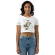 Matsuo Basho Haiku With Bonsai on Women's Organic Crop Top