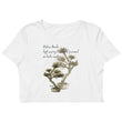 Matsuo Basho Haiku With Bonsai on Women's Organic Crop Top