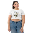 Matsuo Basho Haiku With Bonsai on Women's Organic Crop Top