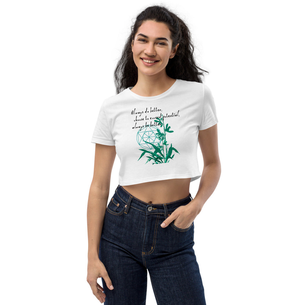 Always Better Haiku With Lilies on Women's Organic Crop Top