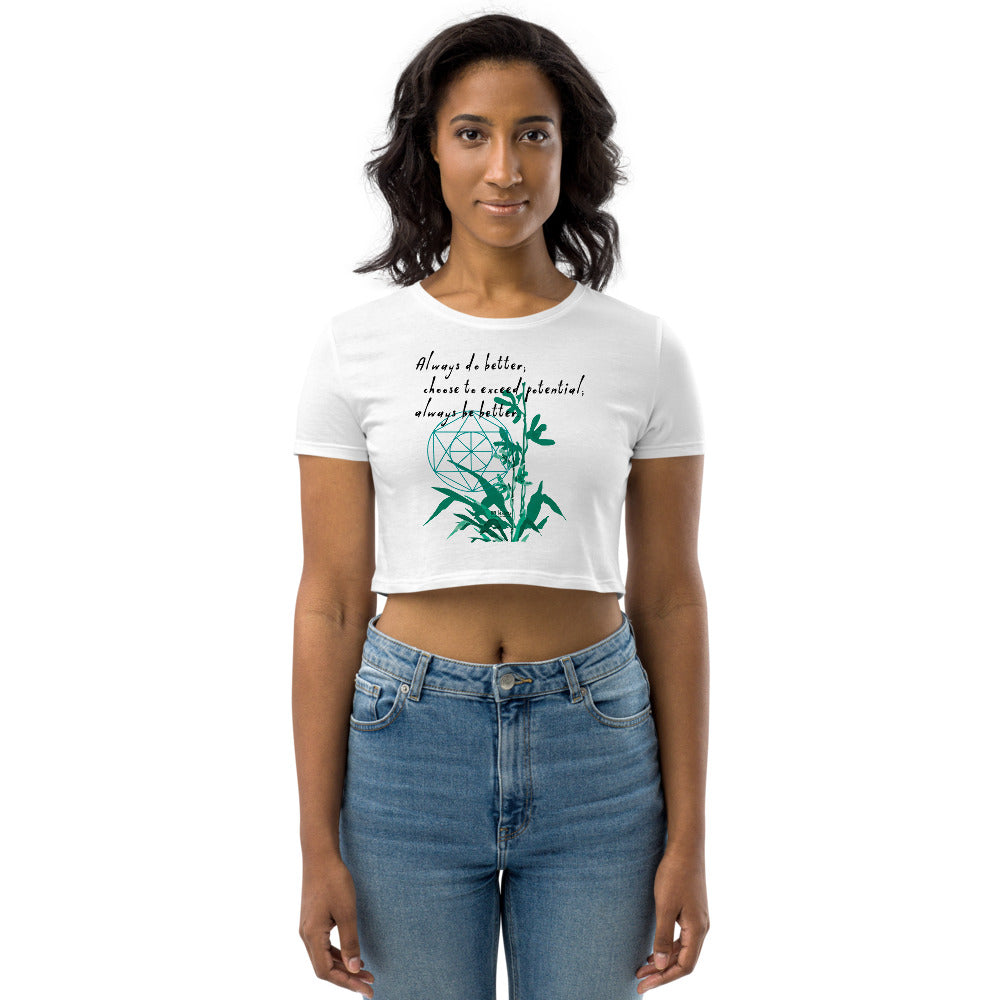 Always Better Haiku With Lilies on Women's Organic Crop Top