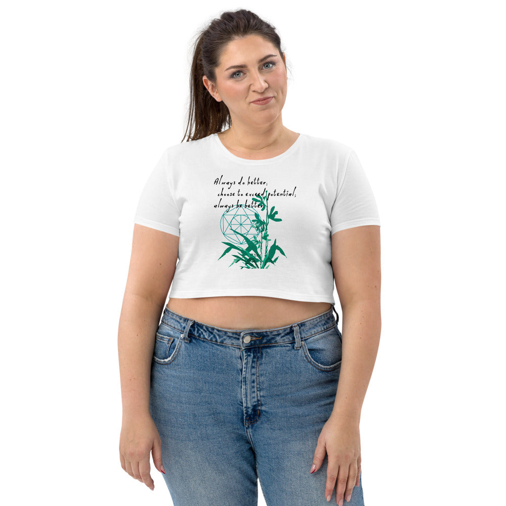 Always Better Haiku With Lilies on Women's Organic Crop Top