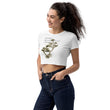 Matsuo Basho Haiku With Bonsai on Women's Organic Crop Top