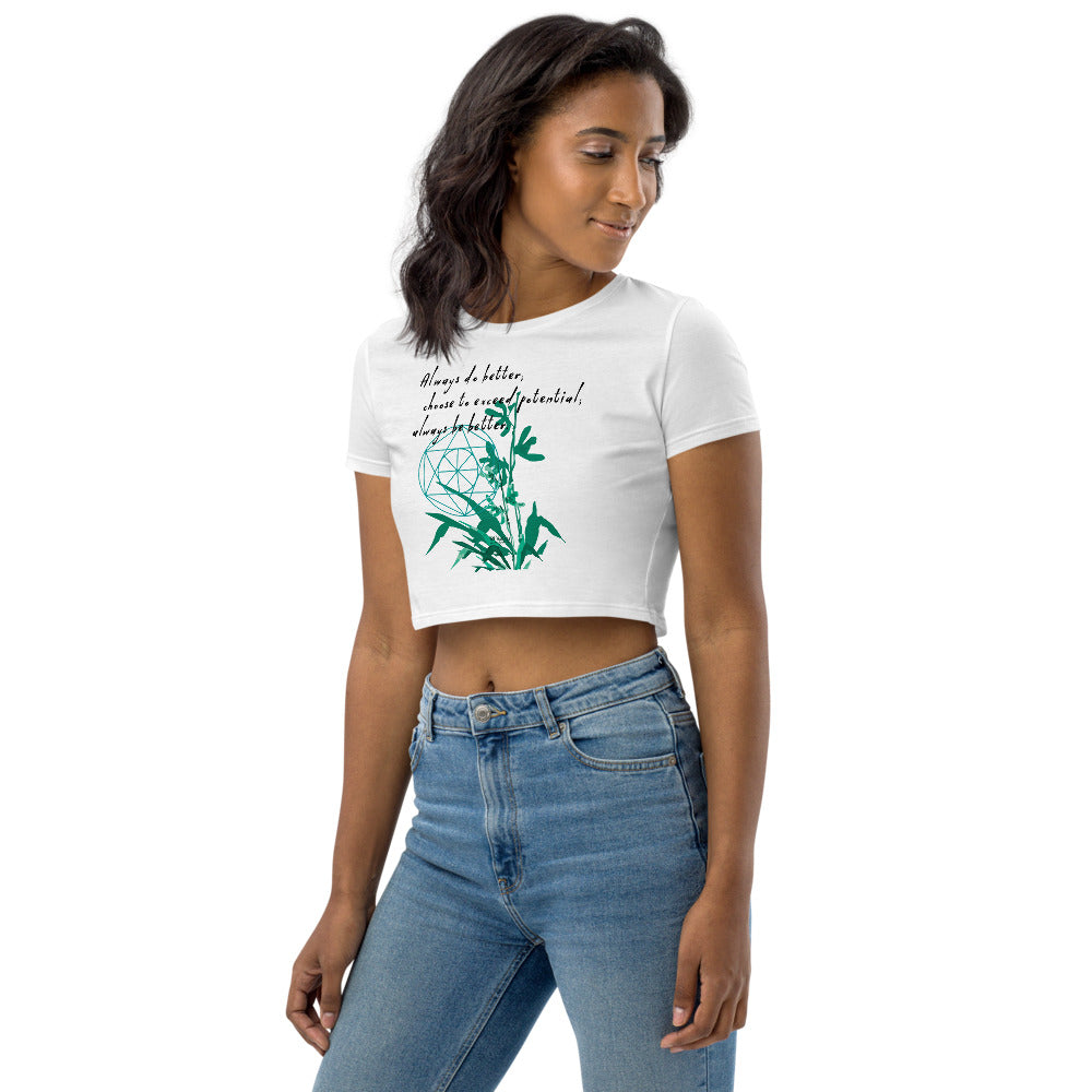 Always Better Haiku With Lilies on Women's Organic Crop Top