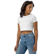 5813 Ventures Logo In Pearl on Women's Organic Crop Top