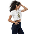 Matsuo Basho Haiku With Bonsai on Women's Organic Crop Top