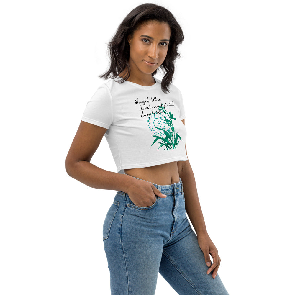 Always Better Haiku With Lilies on Women's Organic Crop Top