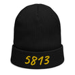 5813 In Gold Embroidery on Organic Beanie