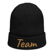 Team In Celluloid Embroidery on Organic Beanie