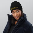 Persistence In Gold Embroidery on Organic Beanie