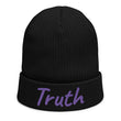 Truth In Amethyst Embroidery on Organic Beanie