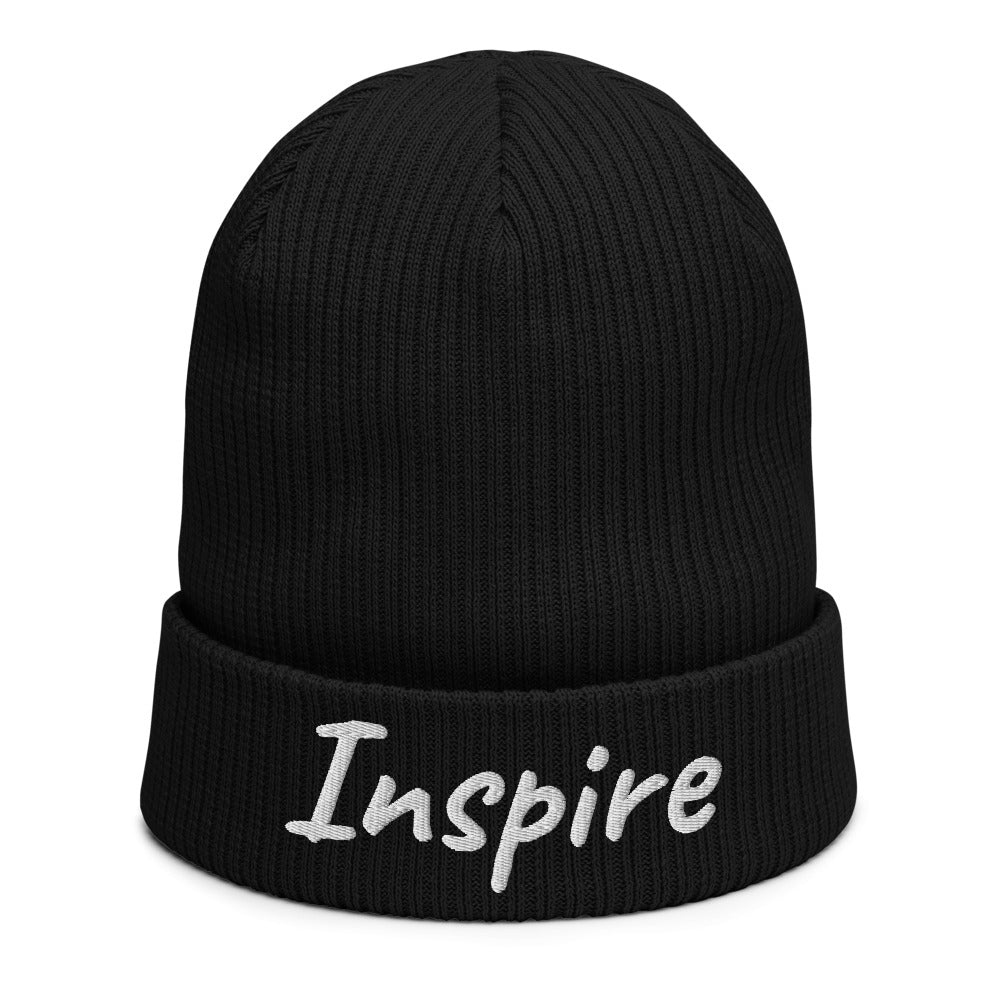 Inspire In Diamond Embroidery on Organic Beanie