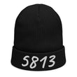 5813 In Pearl Embroidery on Organic Beanie