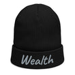 Wealth In Silver Embroidery on Organic Beanie