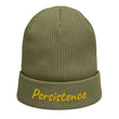 Persistence In Gold Embroidery on Organic Beanie