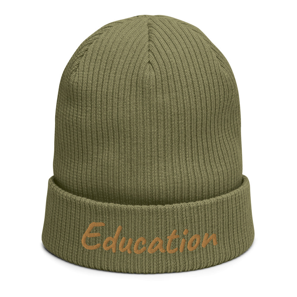 Education In Copper Embroidery on Organic Beanie