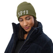 5813 In Pearl Embroidery on Organic Beanie