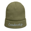 Leadership In Silver Embroidery on Organic Beanie