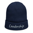 Leadership In Silver Embroidery on Organic Beanie