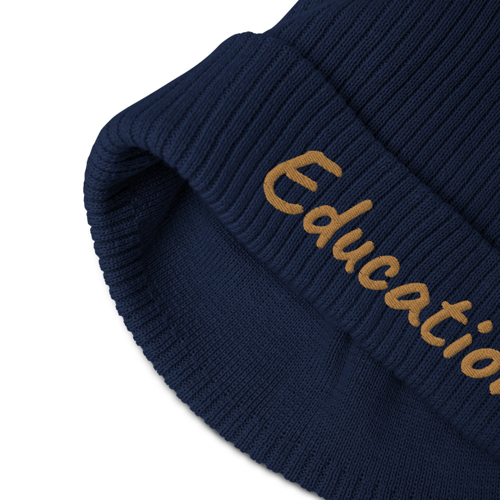 Education In Copper Embroidery on Organic Beanie