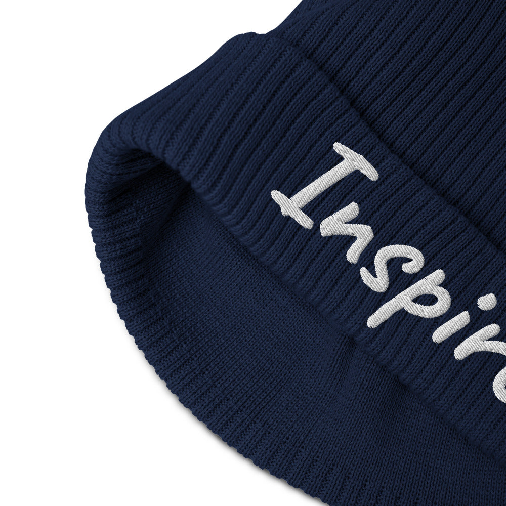 Inspire In Diamond Embroidery on Organic Beanie