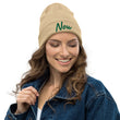 Now In Emerald Embroidery on Organic Beanie