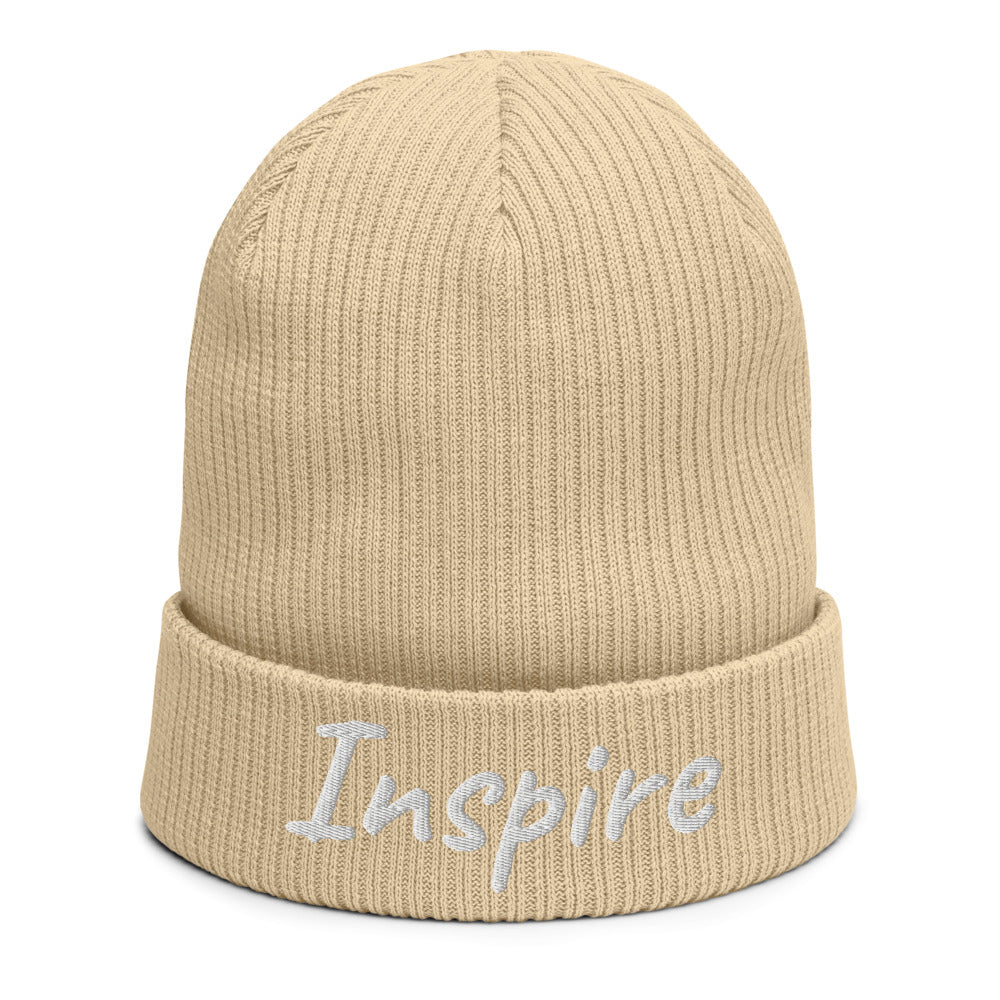 Inspire In Diamond Embroidery on Organic Beanie