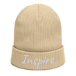 Inspire In Diamond Embroidery on Organic Beanie