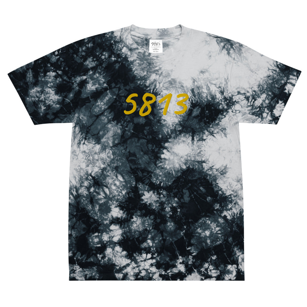 5813 In Gold Embroidery on Unisex Tie-Dye T-Shirt