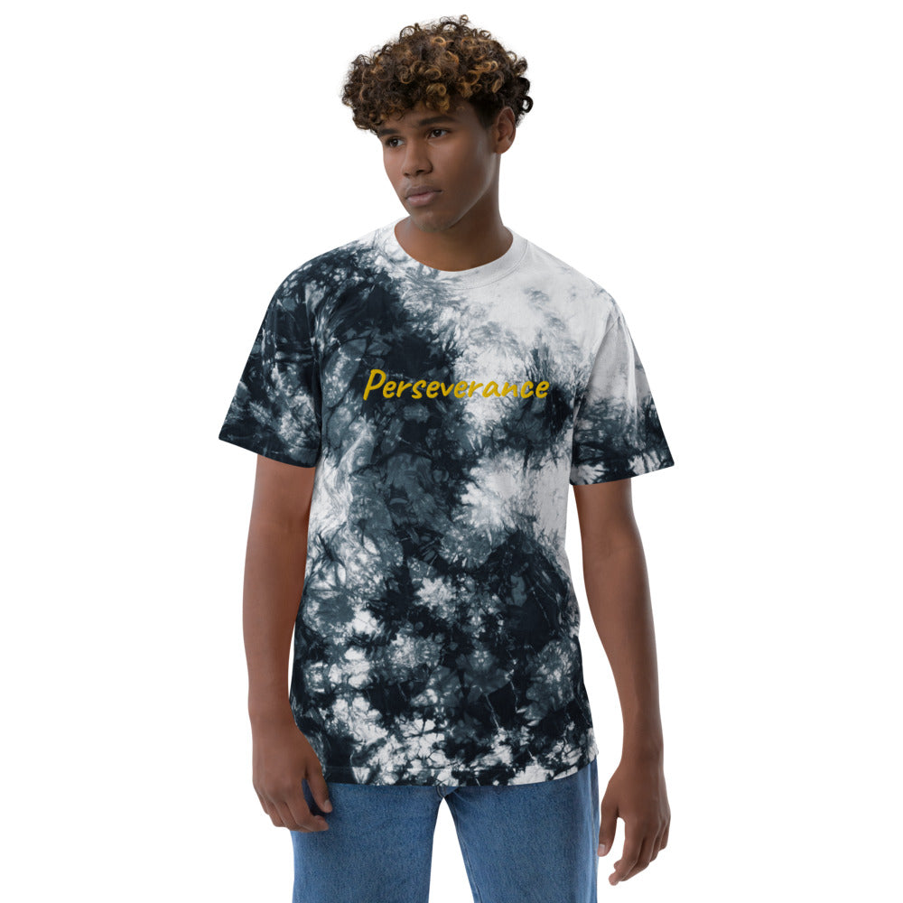 Perseverance In Gold Embroidery on Unisex Tie-Dye T-Shirt