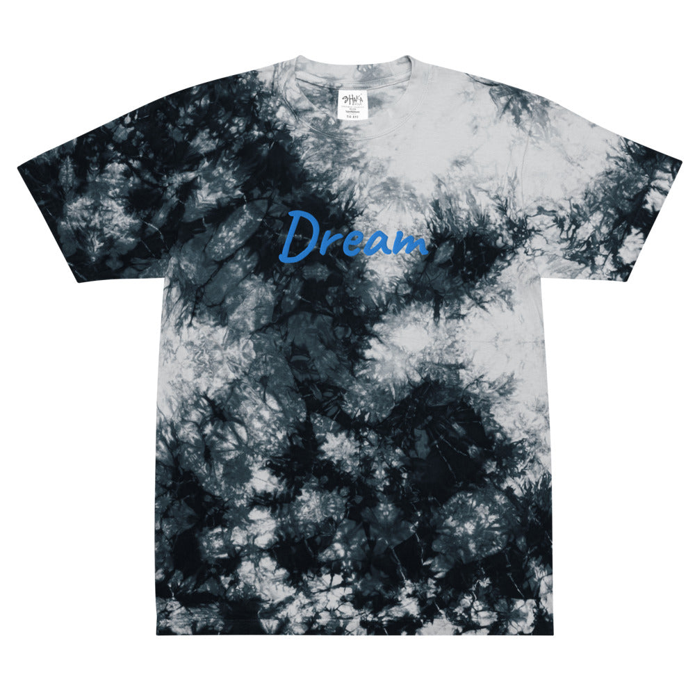 Dream In Sapphire Embroidery on Unisex Tie-Dye T-Shirt