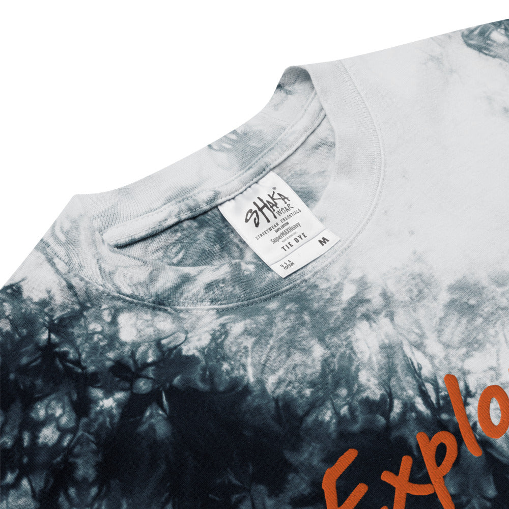 Explore In Amber Embroidery on Unisex Tie-Dye T-Shirt