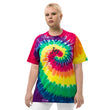 Joy In Emerald Embroidery on Unisex Tie-Dye T-Shirt