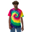 Joy In Emerald Embroidery on Unisex Tie-Dye T-Shirt