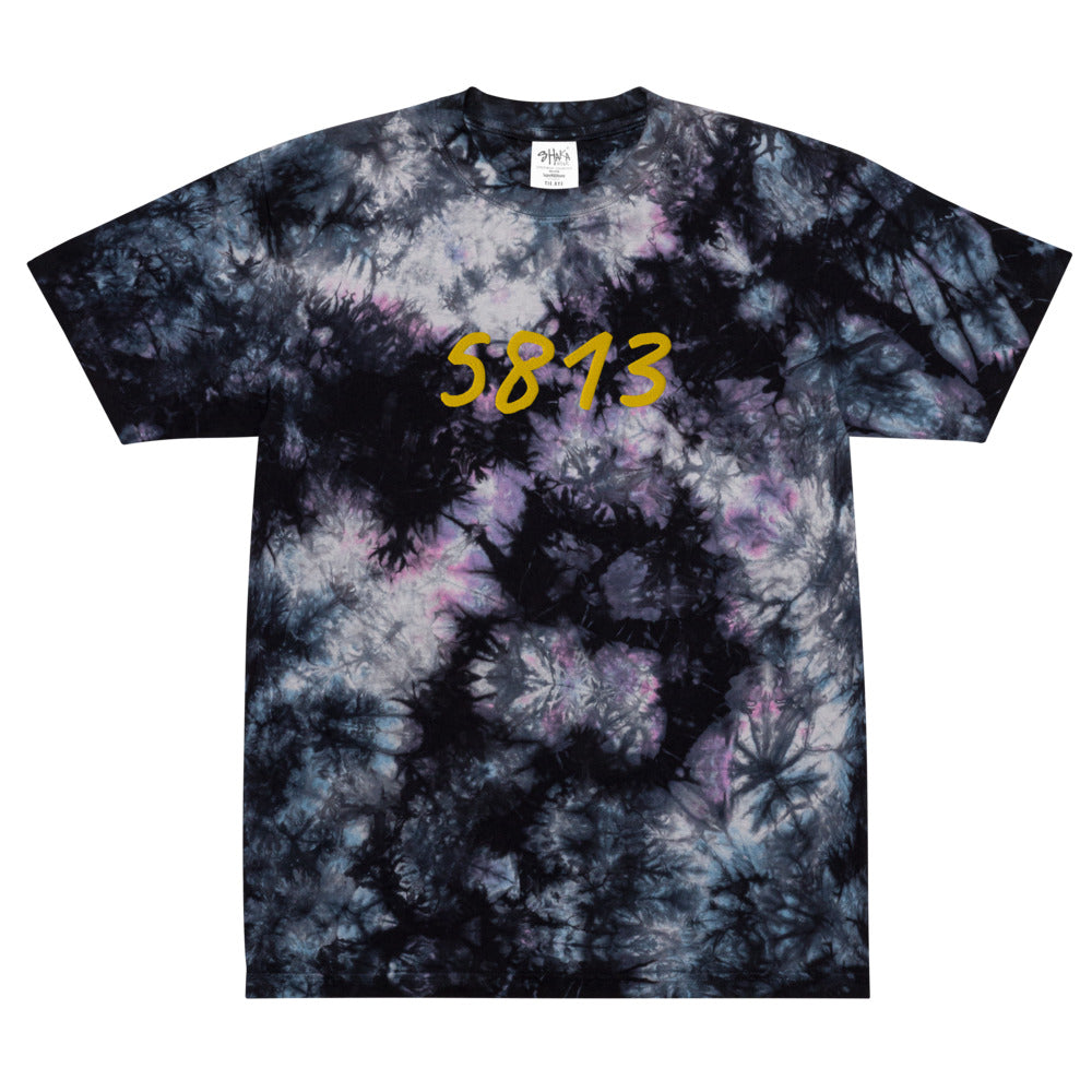 5813 In Gold Embroidery on Unisex Tie-Dye T-Shirt