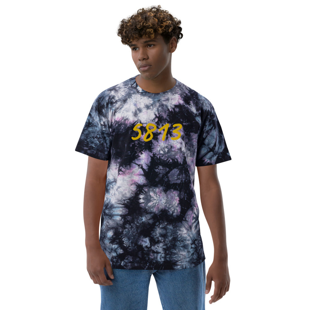 5813 In Gold Embroidery on Unisex Tie-Dye T-Shirt