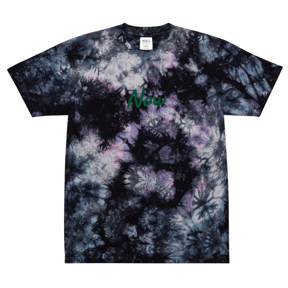 Now In Emerald Embroidery on Unisex Tie-Dye T-Shirt