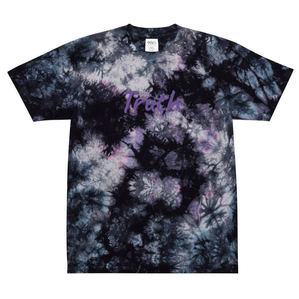 Truth In Amethyst Embroidery on Unisex Tie-Dye T-Shirt