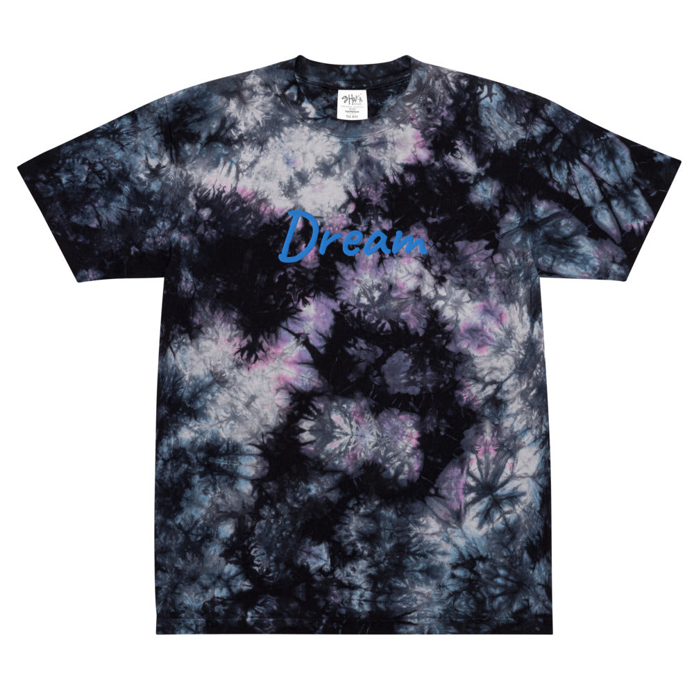 Dream In Sapphire Embroidery on Unisex Tie-Dye T-Shirt